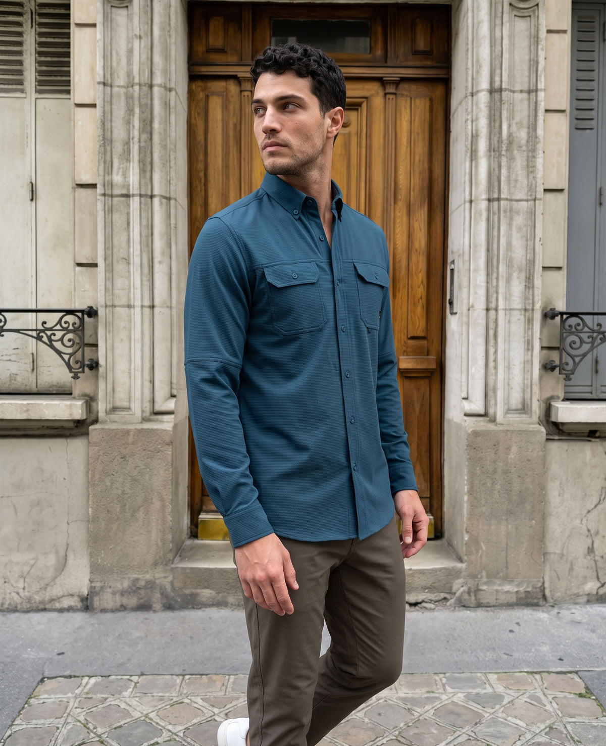 Camisa Outdoor Azul