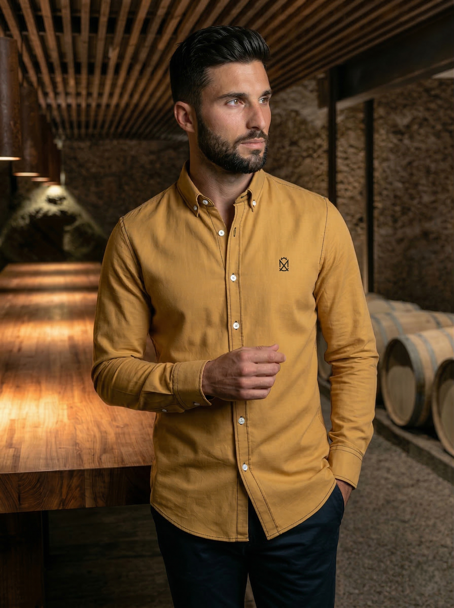Camisa Lino Amarillo
