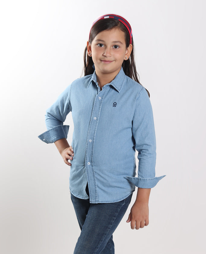 Camisa Mezclilla Cielo Kids