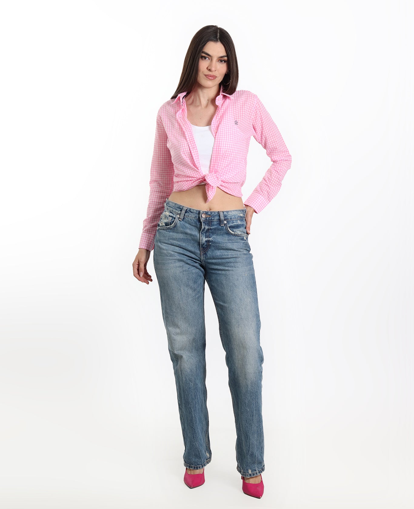 Camisa Cuadros Rosa