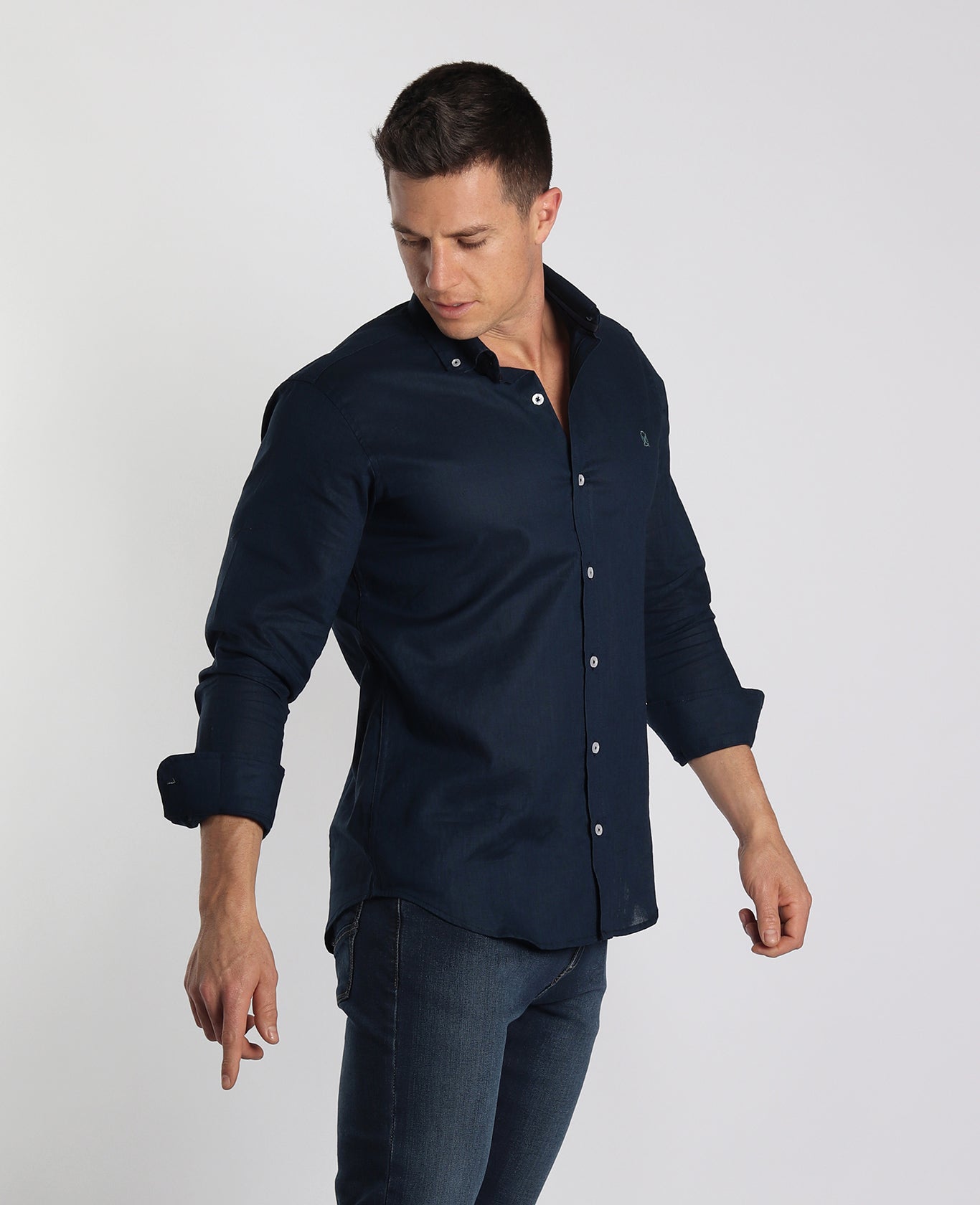 Camisa Lino Marino