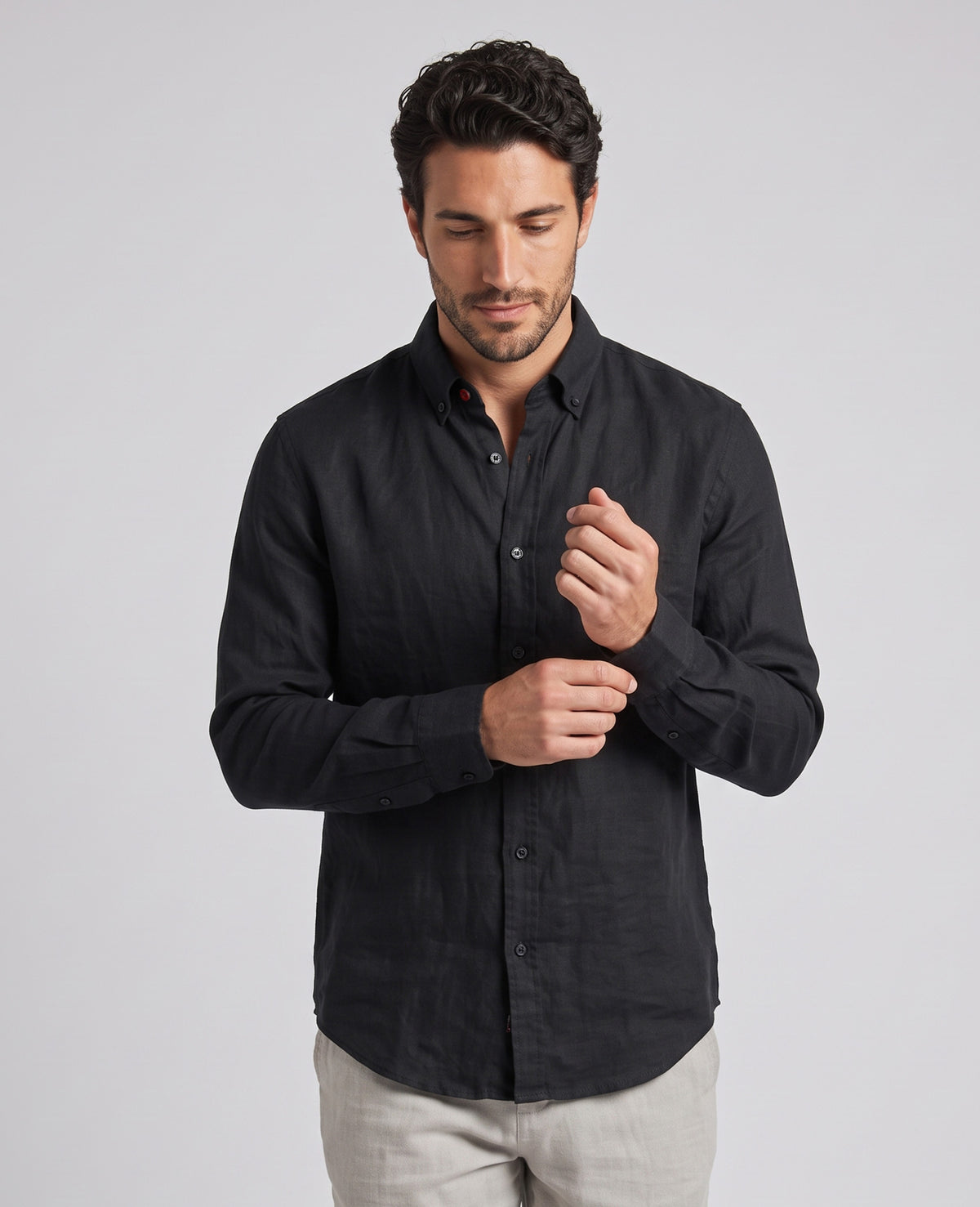 Camisa Lino Negro