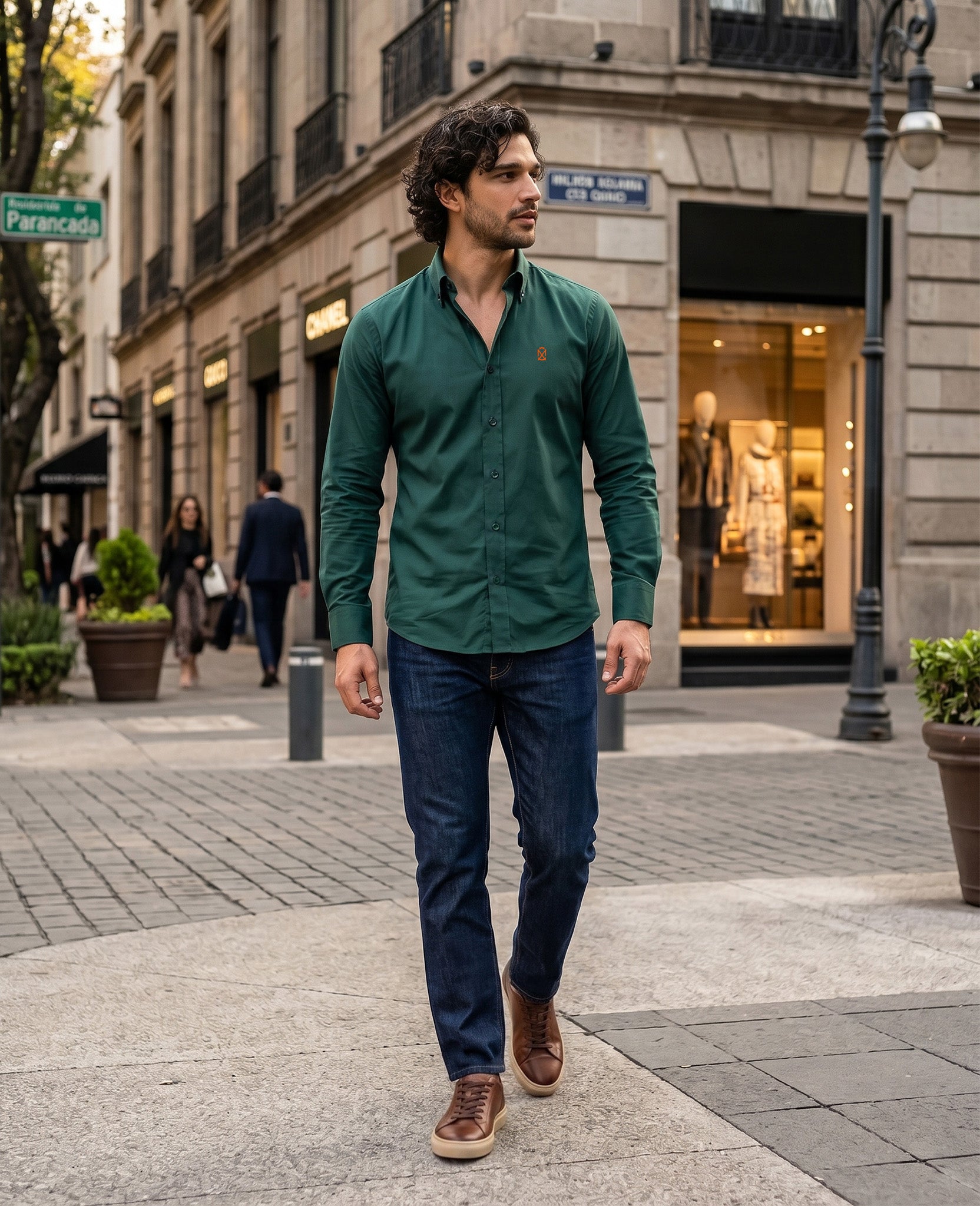 Camisa Verde Botella