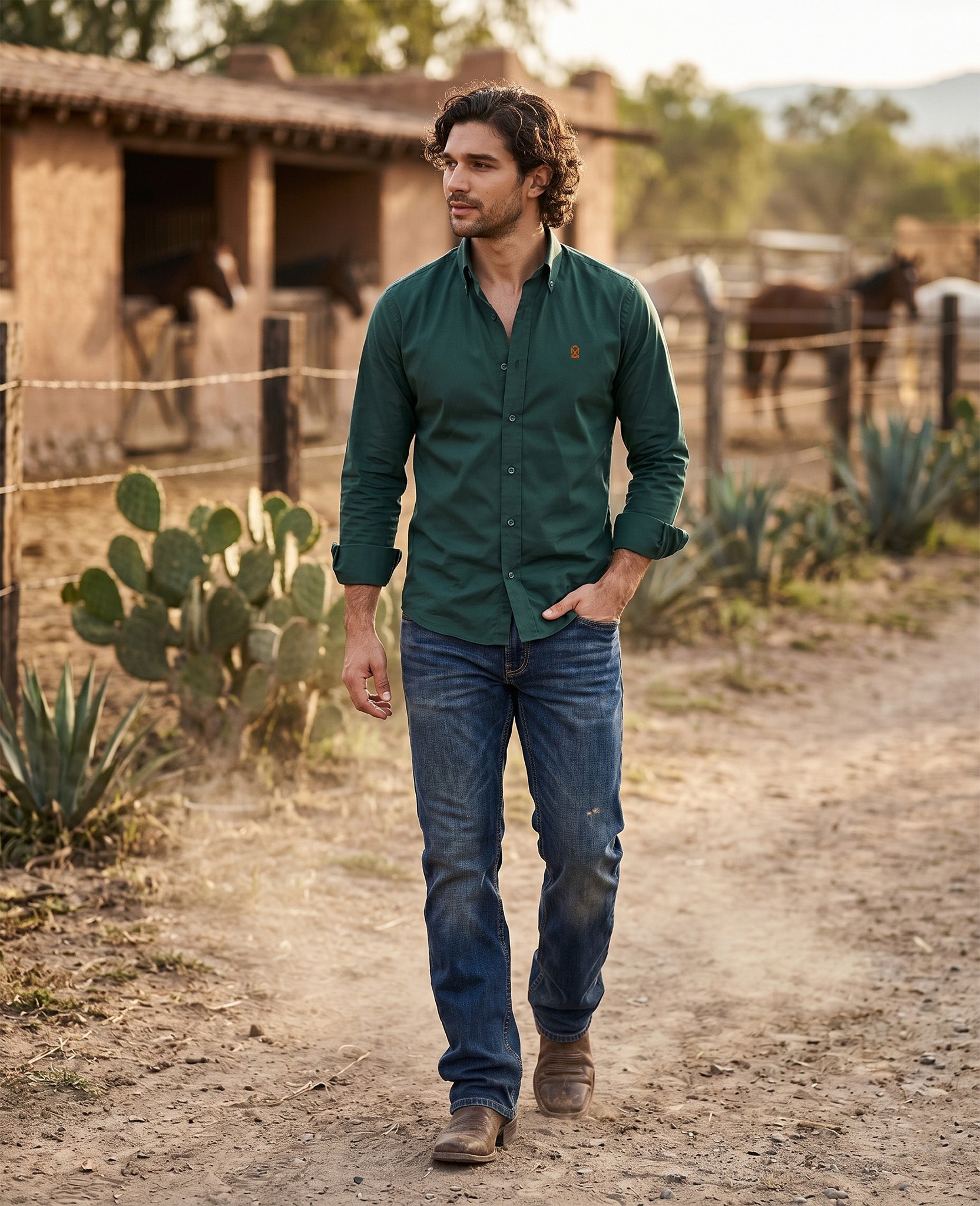 Camisa Verde Botella