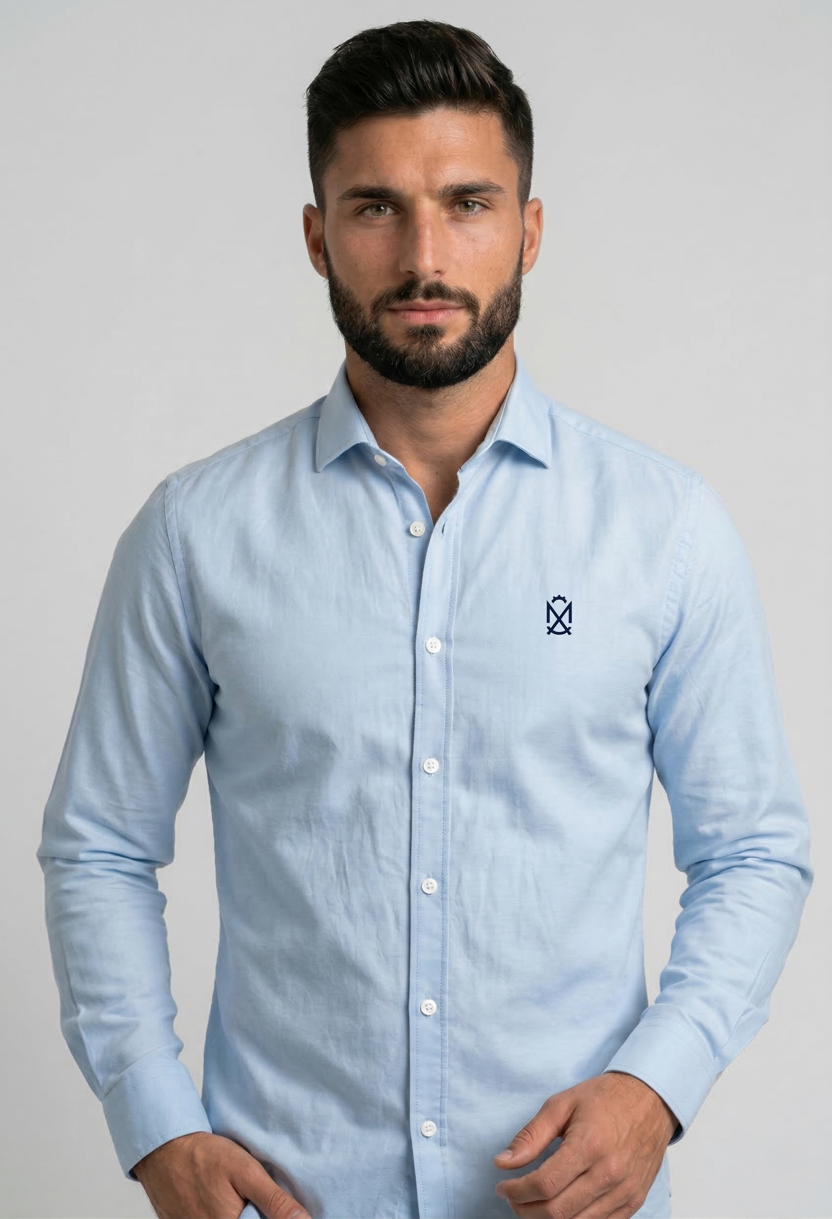 Camisa Lino Celeste