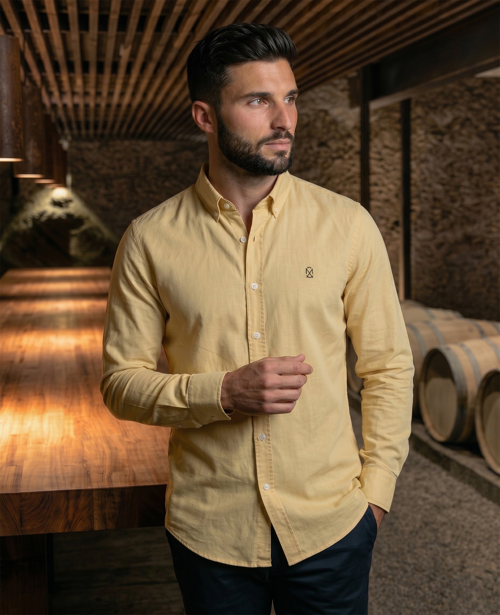 Camisa Lino Amarillo