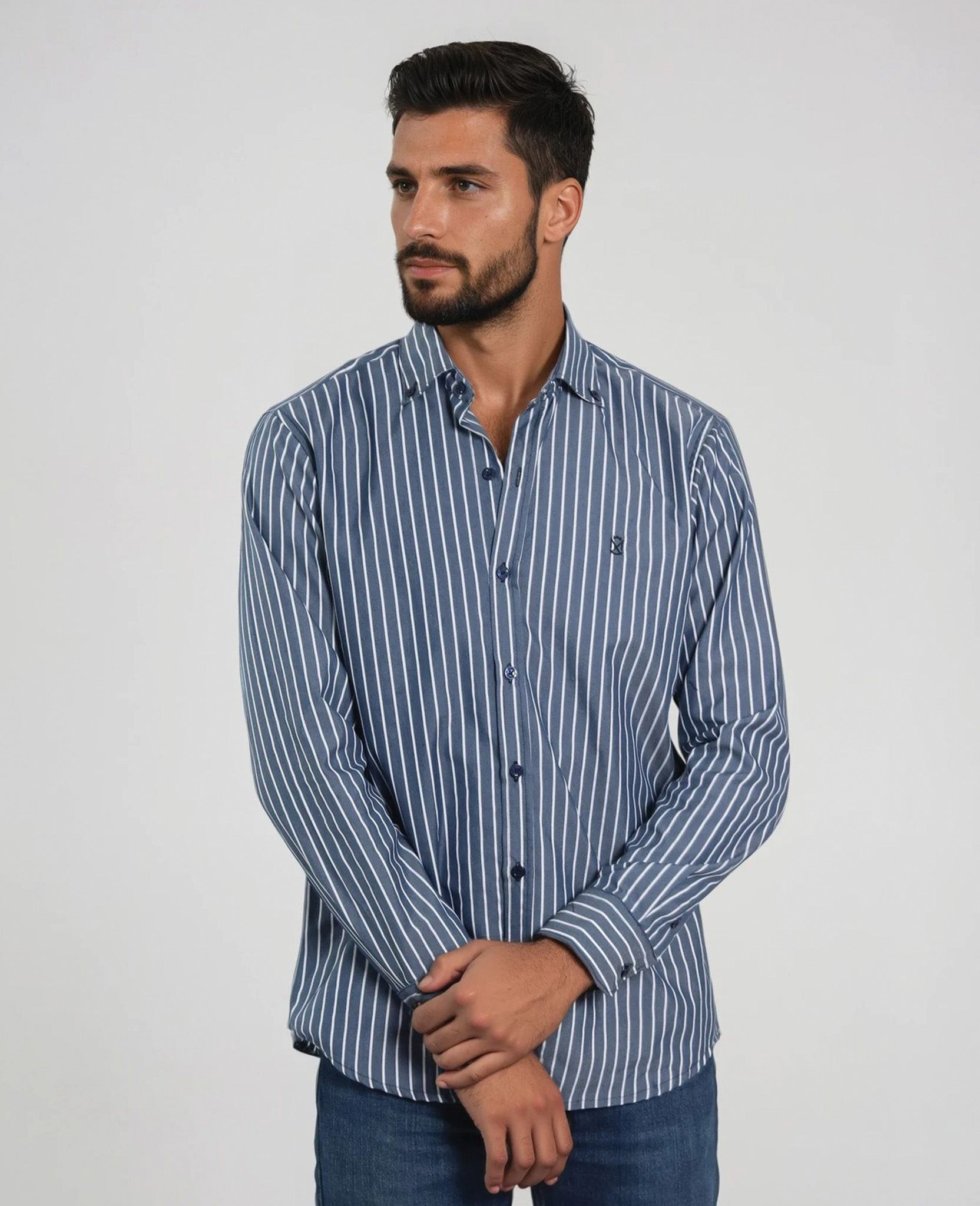 Camisas Rayas Marino