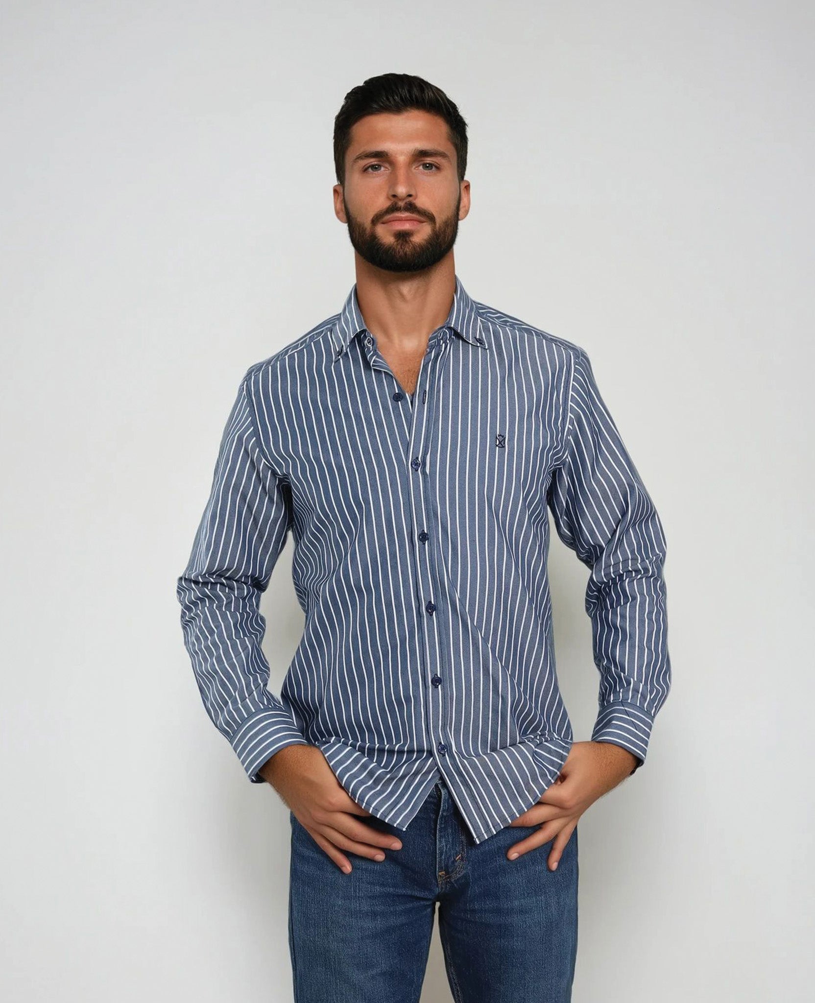 Camisas Rayas Marino