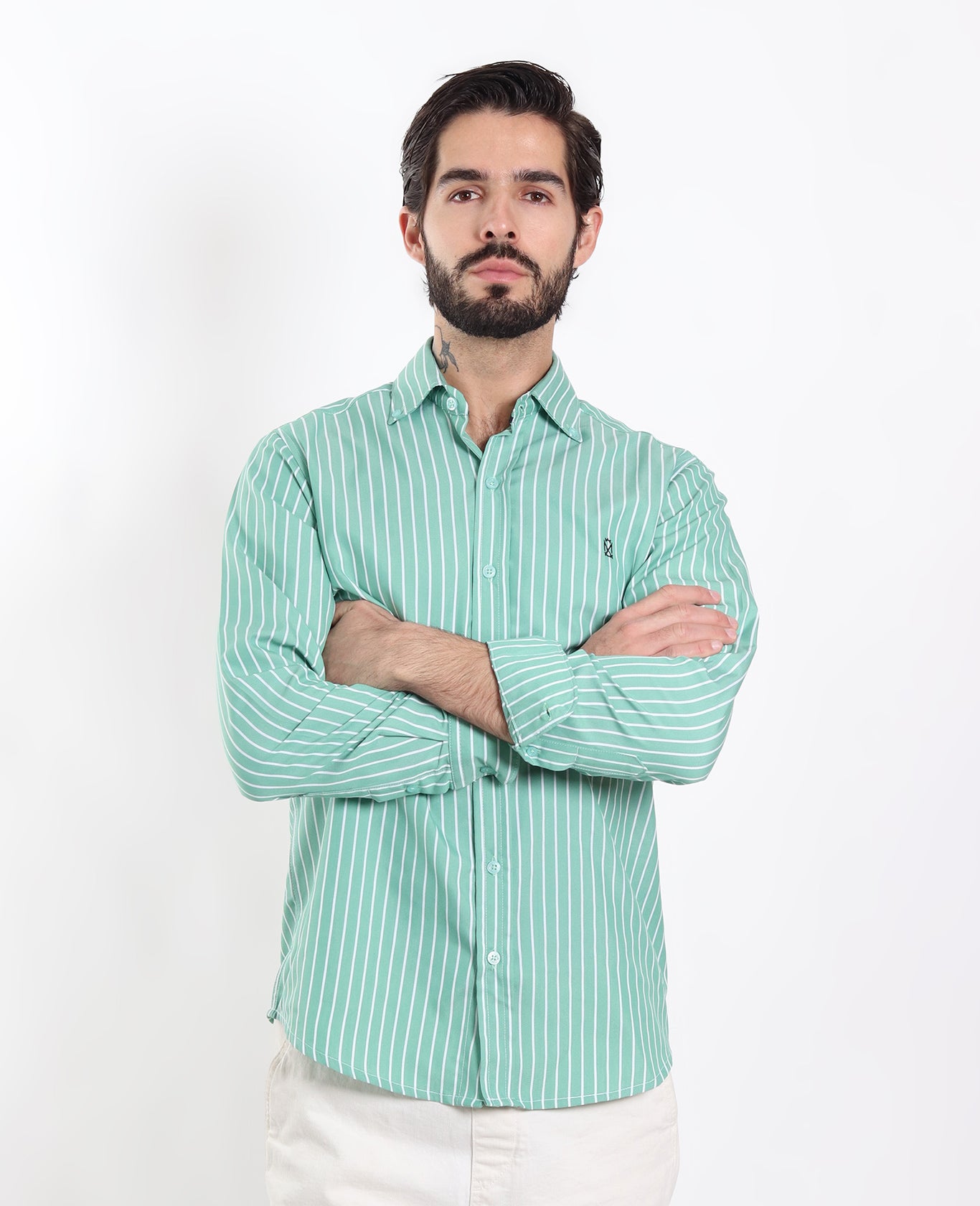 Camisa Rayas Verde
