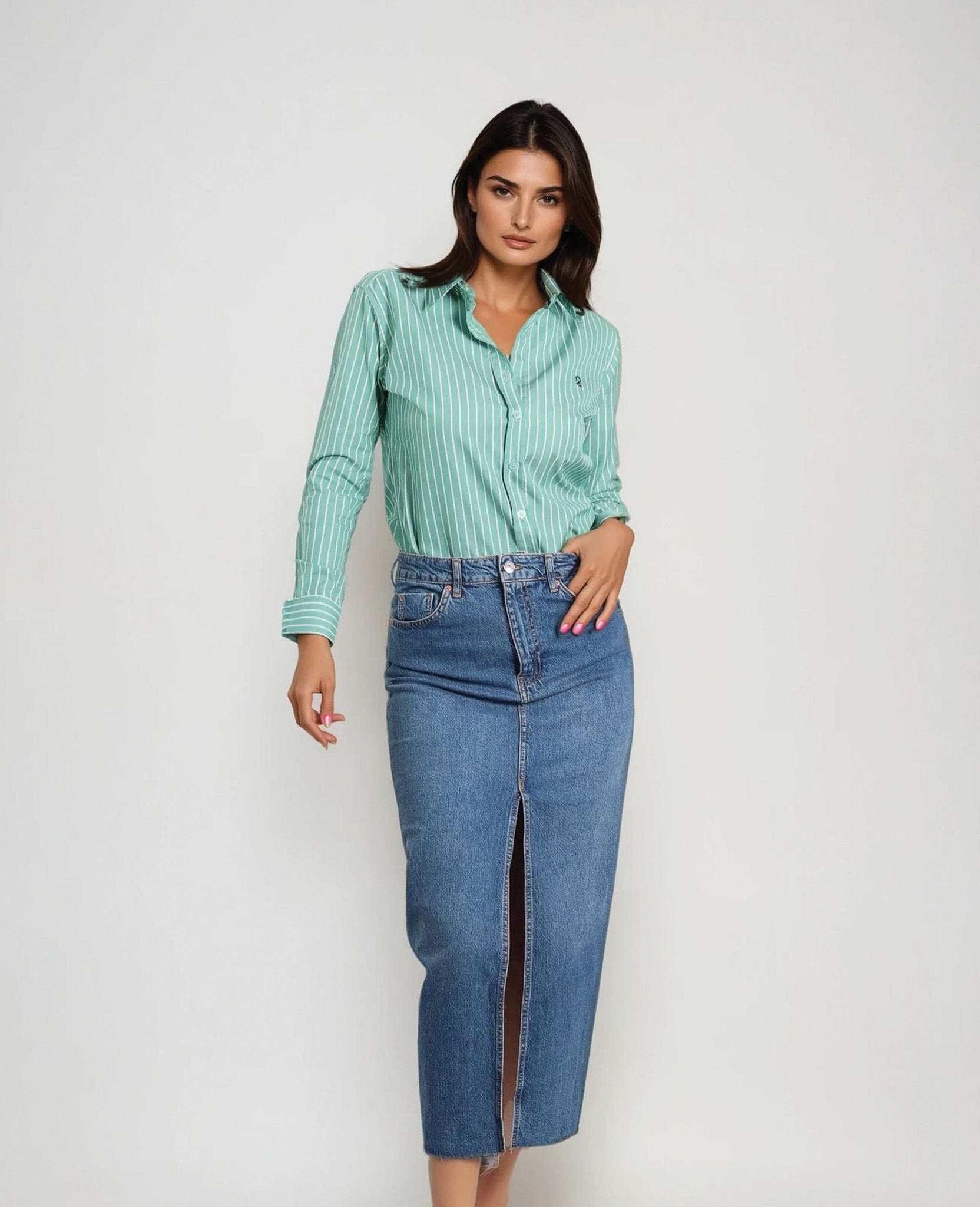 Camisa Rayas Verdes