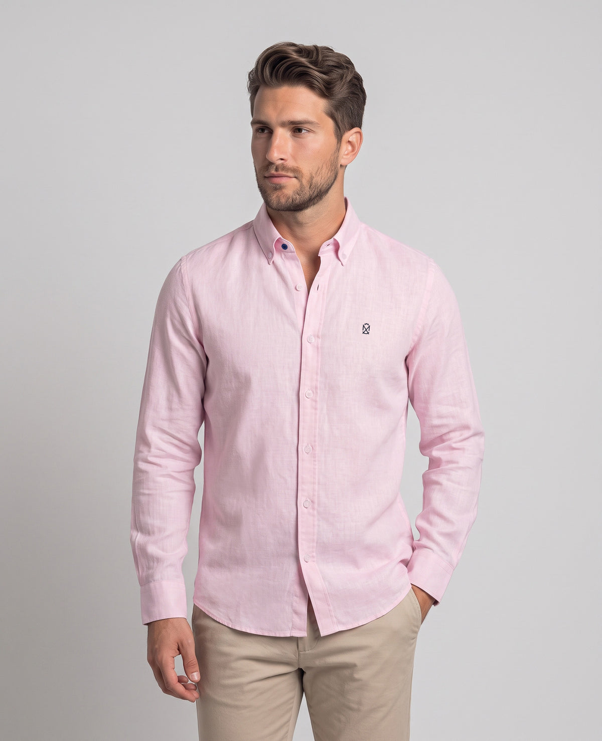 Camisa Lino Rosa