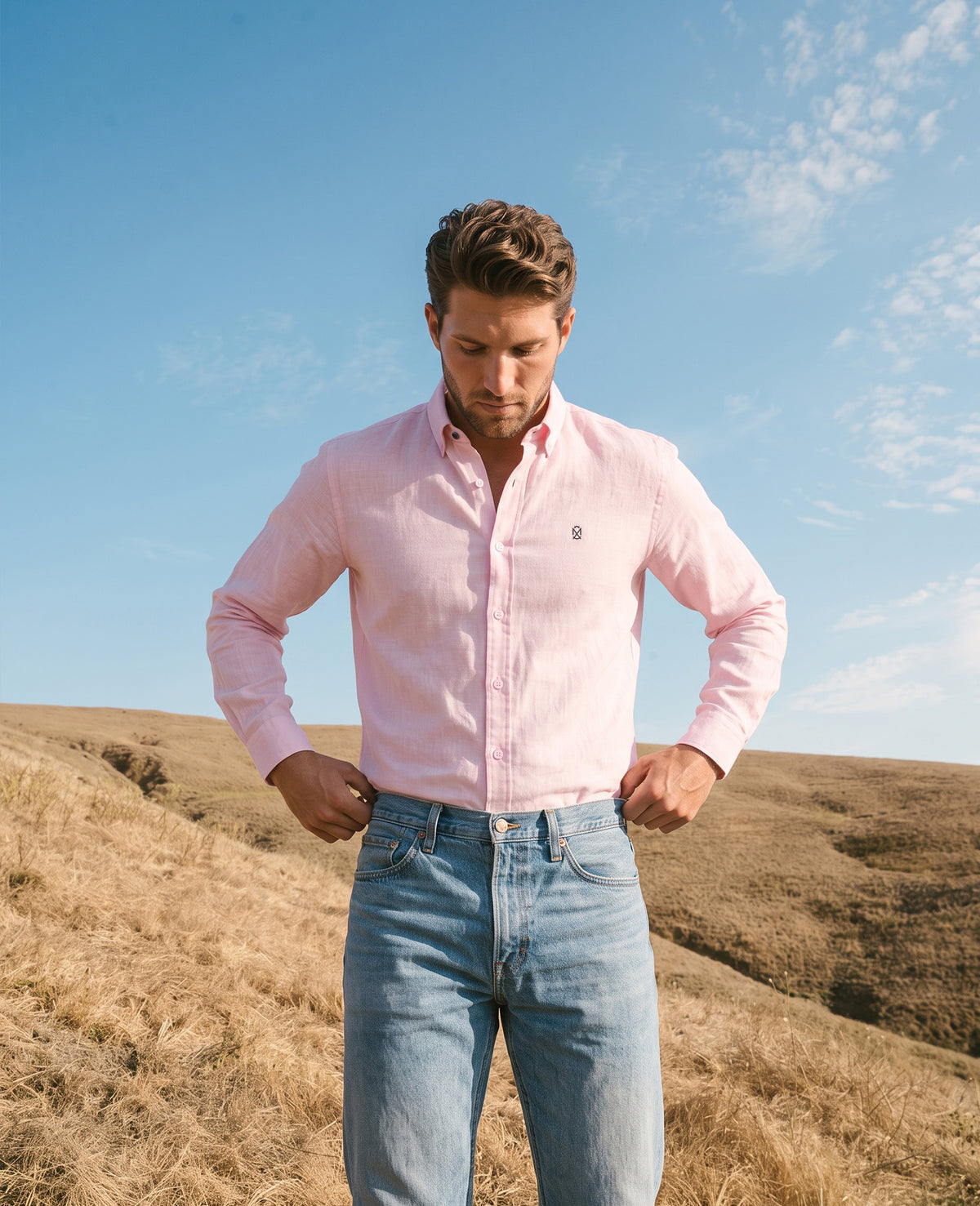 Camisa Lino Rosa
