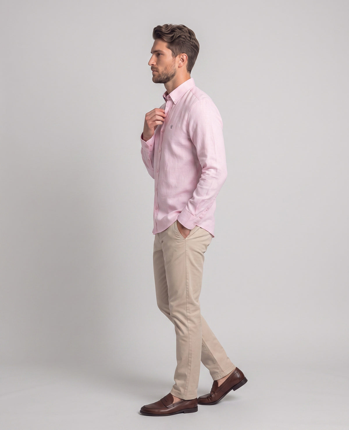Camisa Lino Rosa