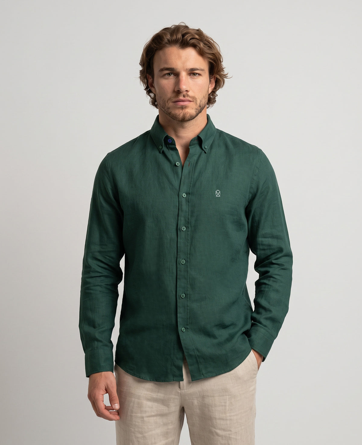 Camisa Lino V Botella