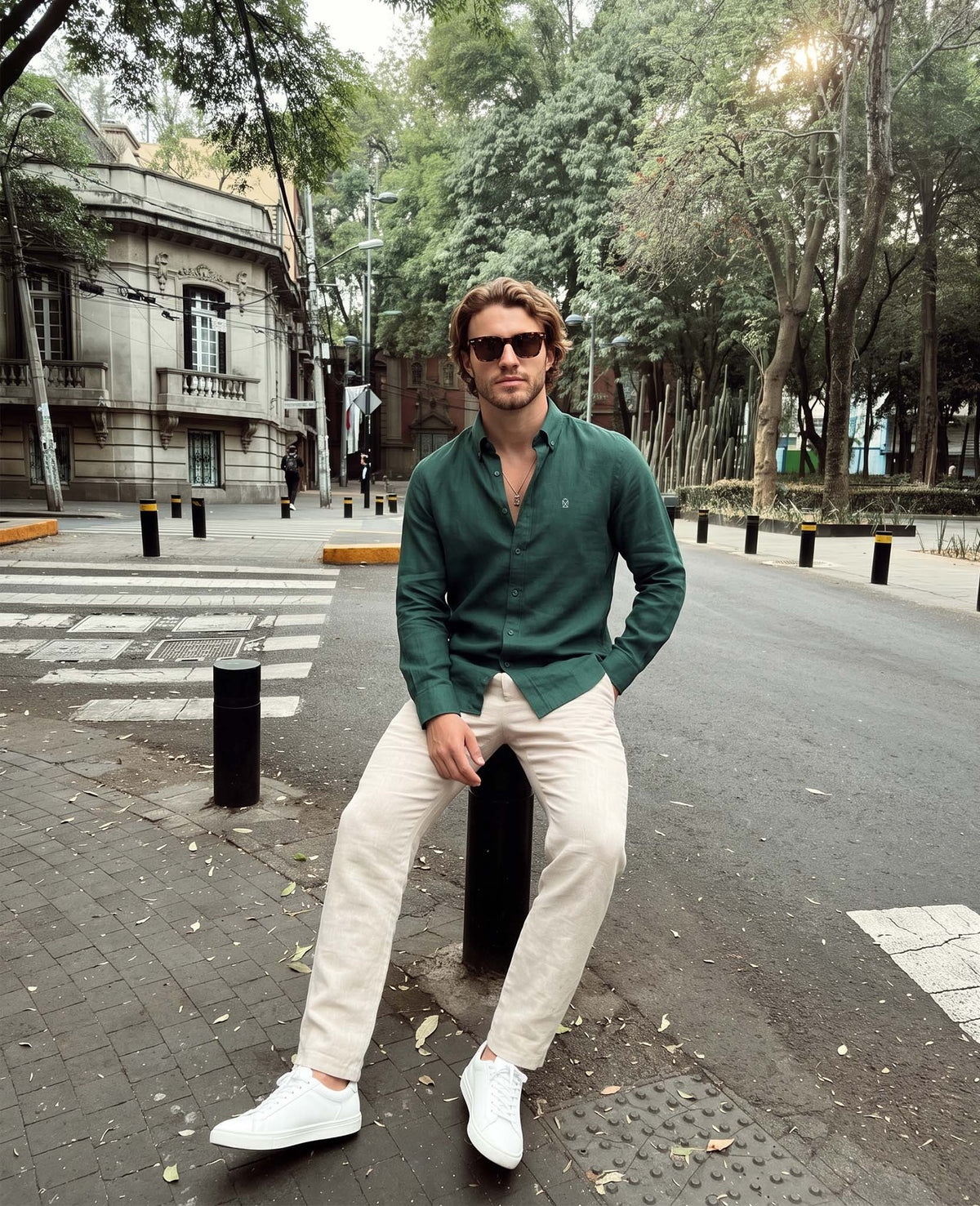 Camisa Lino V Botella