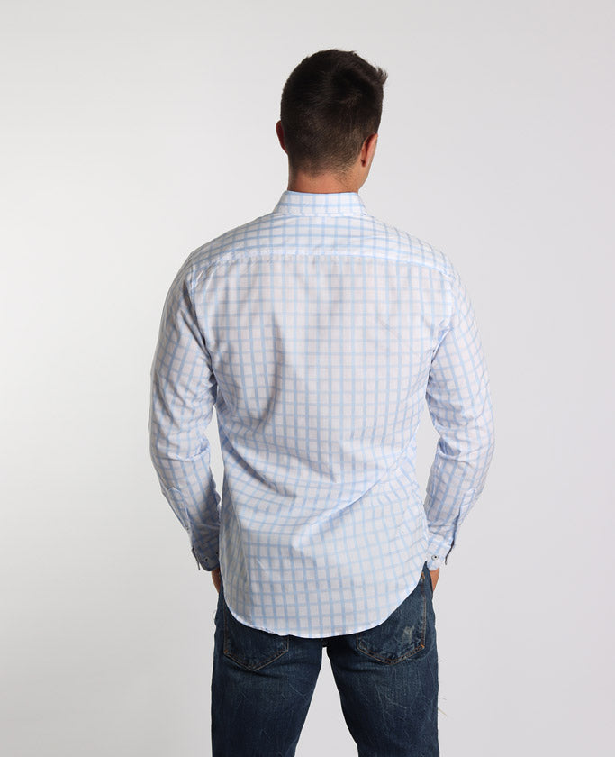 Camisa Cuadros Cielo